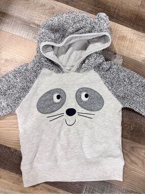Koala Kids Grey Hooded Sweatshirt with Raccoon Face